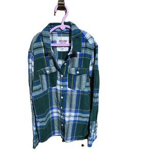Mossimo Green & Blue Flannel Women's Size S/P 100% Cotton